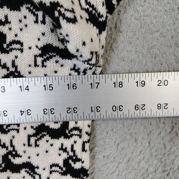 Loft Sweater Women XS Ivory Reindeer Wool Blend 1/4 Zip Balloon Sleeve Christmas - Picture 13 of 13